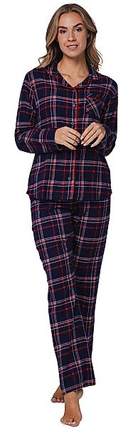 Rebelle Schlafanzug Damen Flanell Pyjama (2 tlg) Baumwolle günstig online kaufen