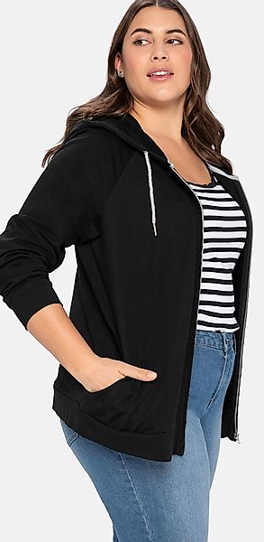 Sheego Shirtjacke "Kapuzensweatjacke", (1 tlg.) günstig online kaufen