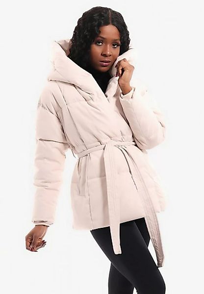 YC Fashion & Style Winterjacke Steppjacke mit XXL Kapuze und Taillengürtel günstig online kaufen