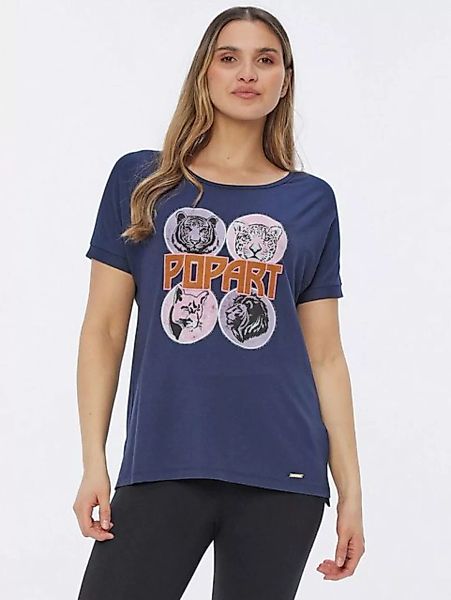 Sarah Kern T-Shirt Druckshirt figurumspielend mit POPART-Schriftzug günstig online kaufen