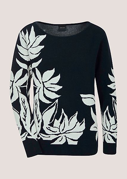 MADELEINE Longpullover "Feinstrickpullover Jacquardpullover mit floralem Mu günstig online kaufen