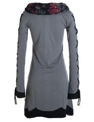 Vishes Jerseykleid Blumenkleid Langarm-Shirtkleid mit Schalkragen günstig online kaufen