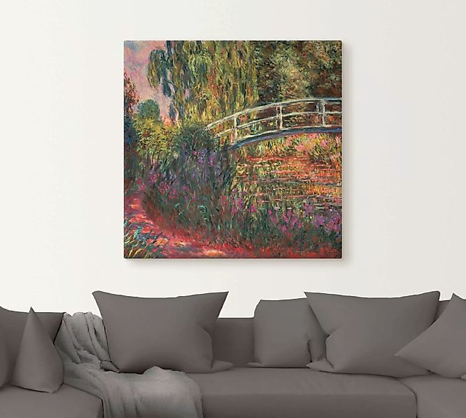 Artland Leinwandbild »Japanische Brücke im Garten von Giverney«, Garten, (1 günstig online kaufen