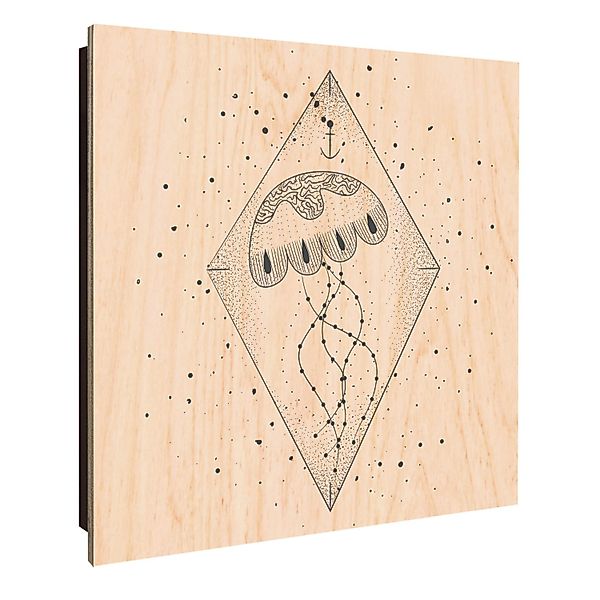 Banjado Schlüsselkasten Holz 30x30cm Schwarz Scharnier Rechts 50 Haken Desi günstig online kaufen