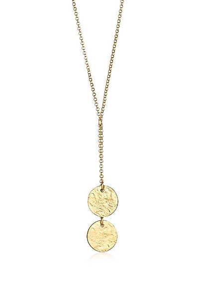 Elli Kette mit Anhänger Y-Kette Plättchen Coin Strukturiert 925 Silber, Plä günstig online kaufen