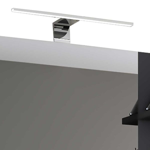 Badezimmerspiegel modern in Schwarz optional mit Aufbauleuchten günstig online kaufen