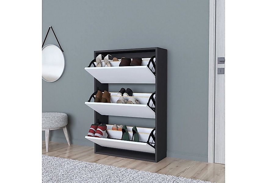 en.casa Schuhschrank »Aurskog« mit Kipptüren 110x73 günstig online kaufen