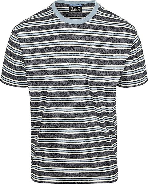 Scotch And Soda T-shirt Streifen Blau - Größe S günstig online kaufen