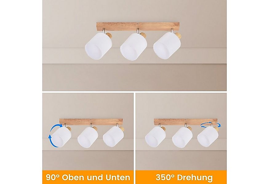 ZMH Deckenstrahler Deckenleuchte Vintage Schwenkbar 350° E14 Wohnzimmer, Au günstig online kaufen