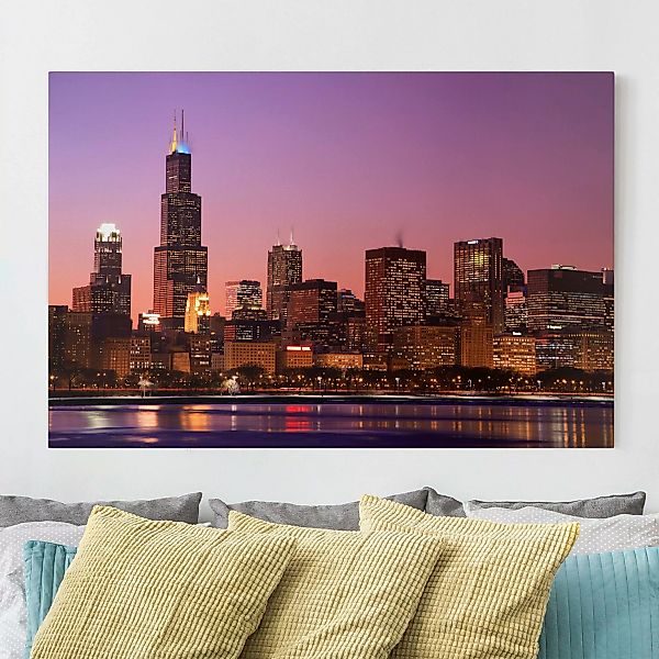 Leinwandbild - Querformat Chicago Skyline günstig online kaufen