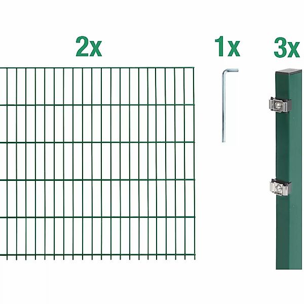 Alberts Doppelstabmattenzaun "Grundset", Höhe: 80 - 160 cm, Gesamtlänge: 4 günstig online kaufen