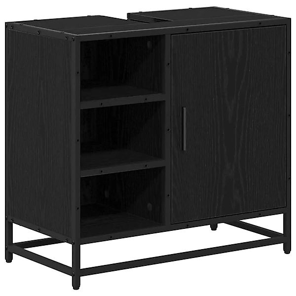 vidaXL Badezimmerschrank mit Tür Schwarz Eichen-Optik 65 x 33 x 60 cm 88363 günstig online kaufen