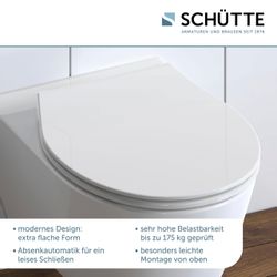 Schütte WC-Sitz SLIM, Duroplast, Absenkautomatik, Schnellverschluss, günstig online kaufen