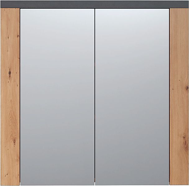 welltime Spiegelschrank "Ambres", Badspiegel in matter Echtholzoptik - Maße günstig online kaufen