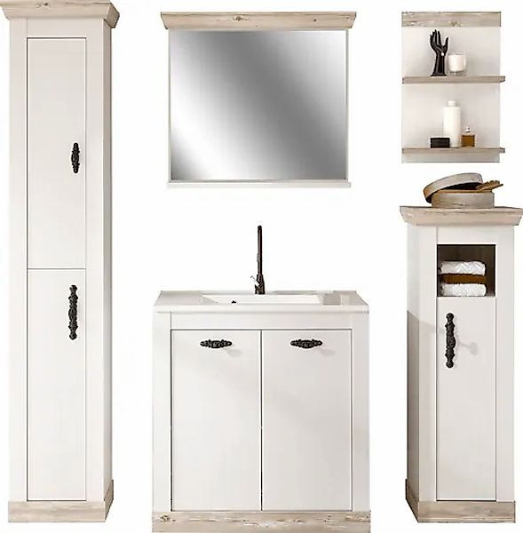 Home affaire Badmöbel-Set »Florenz, Bad im Landhausstil, 5-teiliges Badezim günstig online kaufen