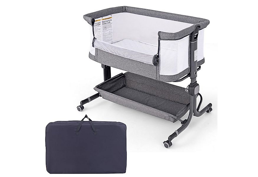COSTWAY Beistellbett, 1-tlg., Reisebett, Babybett, 6 Fach höhenverstellbar günstig online kaufen