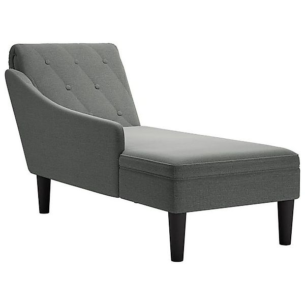 vidaXL Chaiselongue, Chaiselongue mit Kissen und Rechter Armlehne Dunkelgra günstig online kaufen
