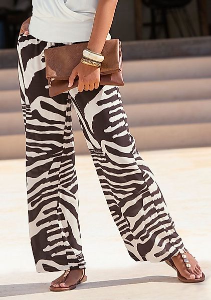 LASCANA Palazzohose mit Animalprint, Schlupfhose, Wide-Leg, modisch günstig online kaufen