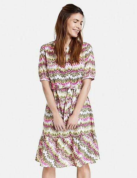 GERRY WEBER Midikleid Gemustertes A-Linien-Kleid mit Bindegürtel günstig online kaufen
