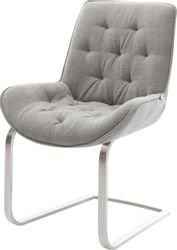 DELIFE Polsterstuhl Taimi-Flex, Freischwinger flach Edelstahl günstig online kaufen