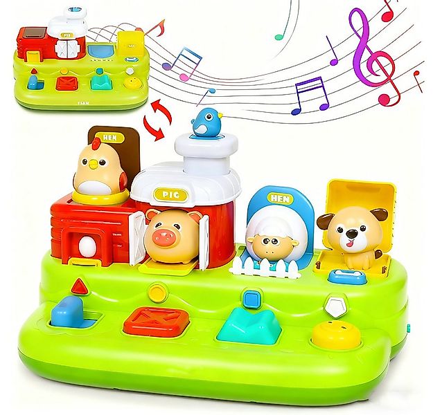 CLTYQ Lernspielzeug Interaktive Pop-up-Tierspielzeug mit Musik, Bauernhofti günstig online kaufen