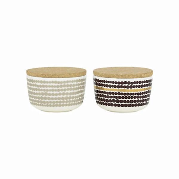 Schachtel Siirtolapuutarha keramik bunt / 2er-Set - Steinzeug und Kork / 25 günstig online kaufen