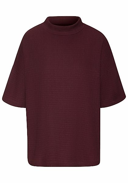 LASCANA Kurzarmshirt "mit Stehkragen", aus bügelfreier Crêpe-Qualität günstig online kaufen