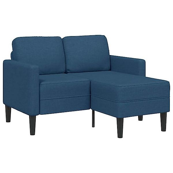 vidaXL Sofa 2-Sitzer-Sofa mit Chaiselongue L-Form Blau 125 cm Stoff günstig online kaufen