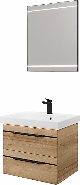 Saphir Badmöbel-Set "Balto 2-teilig Mineralmarmor-Waschtisch mit LED-Spiege günstig online kaufen