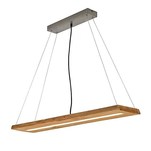 LED Pendelleuchte Echtholz 1 Stück Metall / Holz Hellbraun günstig online kaufen