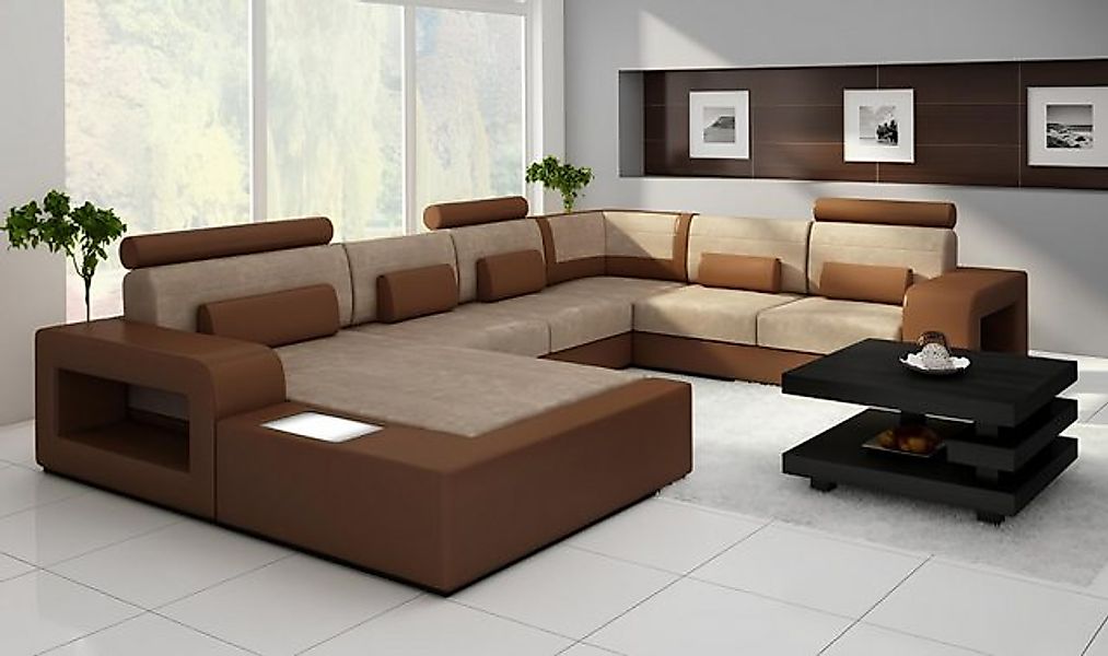 JVmoebel Ecksofa Wohnlandschaft Sofa mit USB,Sofagarnitur Stoff Textil Lede günstig online kaufen