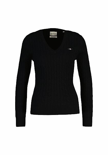 Gant Sweater "Strickpullover STRETCH COTTON CABLE V-NECK" günstig online kaufen