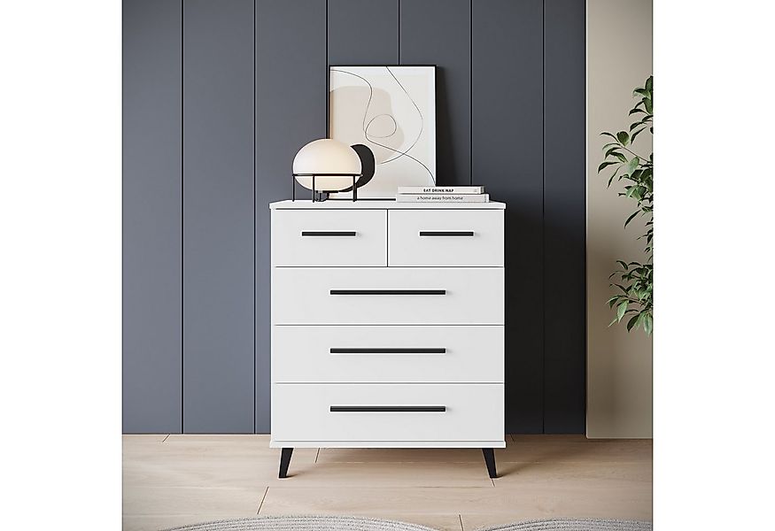 INOSIGN Sideboard Lagos, Kommode, 5 Schubladen, schwarze Griffe & Füße (Wäs günstig online kaufen