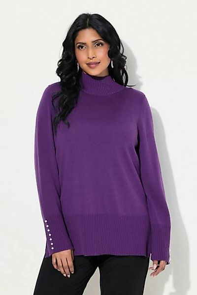 Ulla Popken Strickpullover Pullover Woll-Seidenmischung Stehkragen Zierperl günstig online kaufen