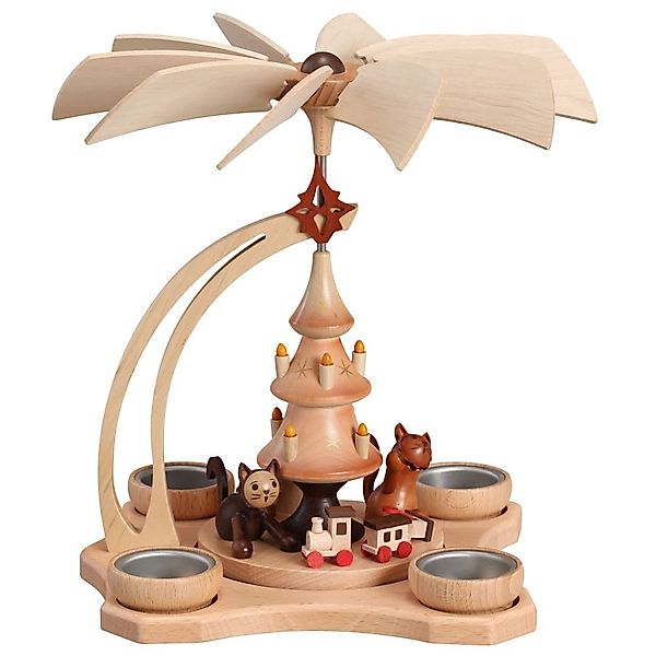 Zeidler Holzkunst Weihnachtspyramide Tischpyramide natur, spielende günstig online kaufen