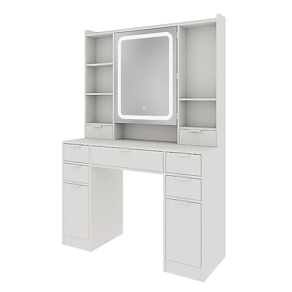 Vicco Schminktisch Solea Weiß 105 cm mit LED-Spiegel günstig online kaufen