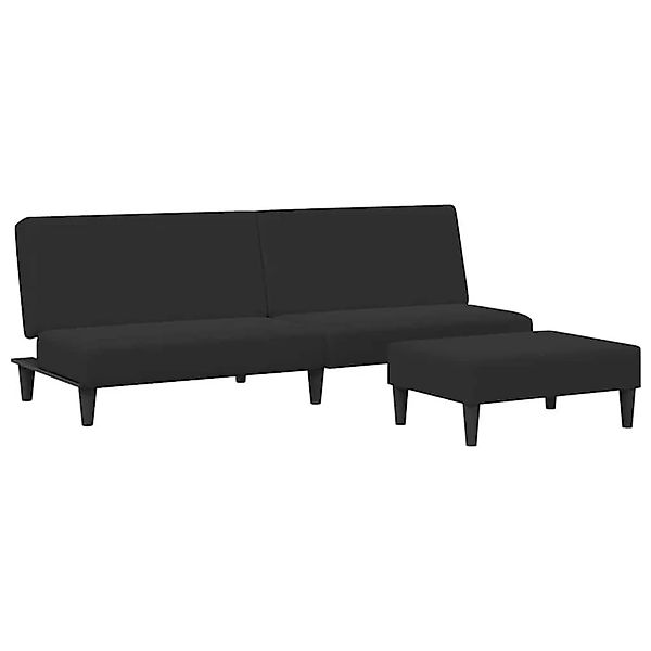 vidaXL Schlafsofa 2-Sitzer mit Fußhocker Schwarz Samt 3216234 günstig online kaufen
