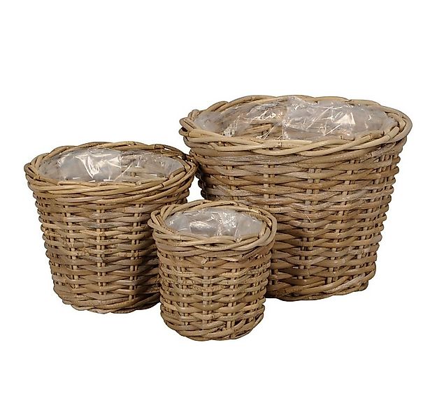 Posiwio Blumentopf 3tlg. Pflanzkorb BASKET grau braun Rattankorb Kooboo Far günstig online kaufen