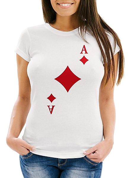 MoonWorks Print-Shirt Damen T-Shirt Kartenspiel Kostüm günstig online kaufen