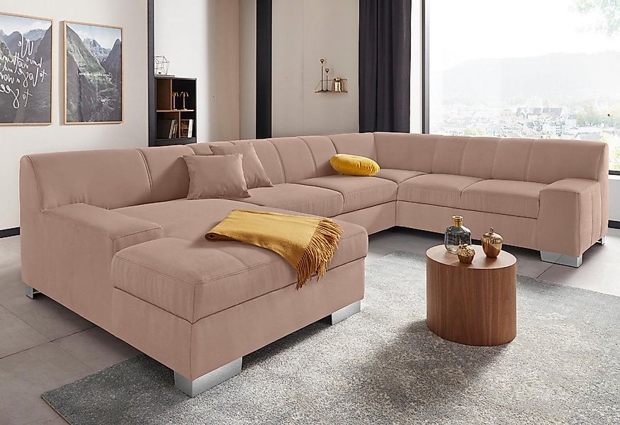 DOMO collection Wohnlandschaft "Bero, elegant und zeitlos, flache Armlehnen günstig online kaufen