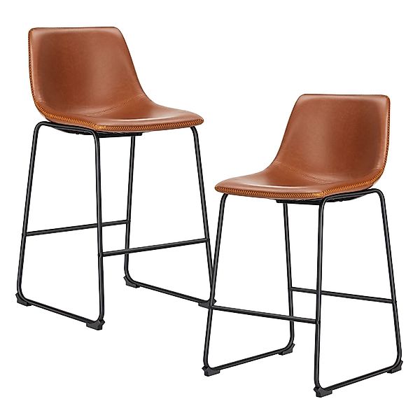 Fanttik Barhocker Armlose Barhocker aus Kunstleder günstig online kaufen