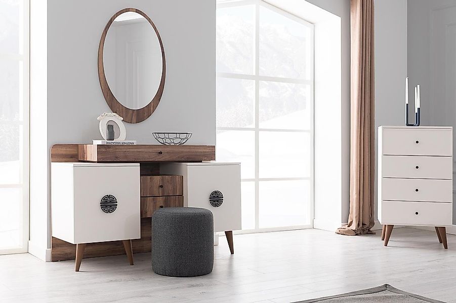 JVmoebel Schminktisch Weißes Schlafzimmer Set Designer günstig online kaufen
