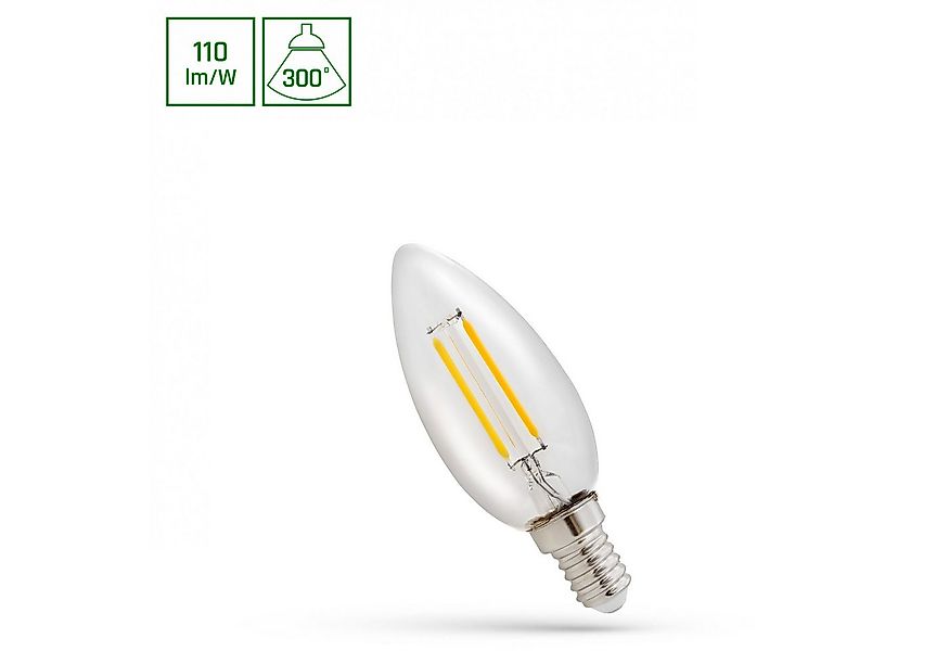Spectrum LED-Leuchtmittel LED E14 C35 Filament klar 1W Kerzenform 300° 110l günstig online kaufen