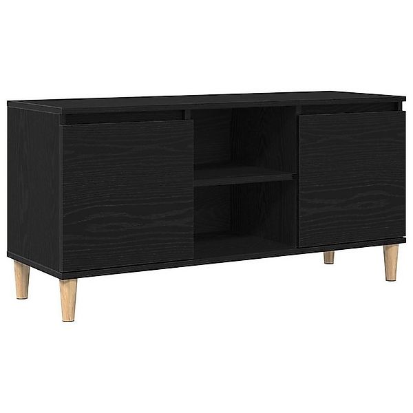 vidaXL TV-Schrank TV-Schrank mit Holzbeinen Schwarz Eiche 102x35x50 cm (1-S günstig online kaufen