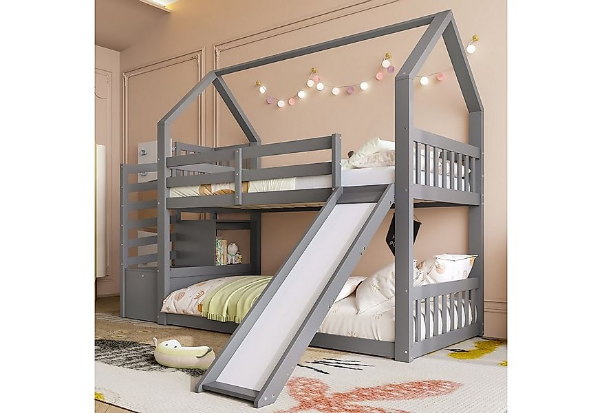 TavilaEcon Etagenbett Kinderbett Jugendbett Hausbett mit Stauraumtreppe und günstig online kaufen