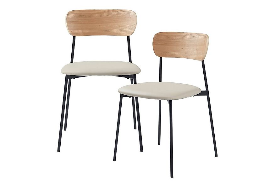 en.casa Esszimmerstuhl, »Jyväskylä« 2er Set gepolstert 78x45x48 cm Beige günstig online kaufen