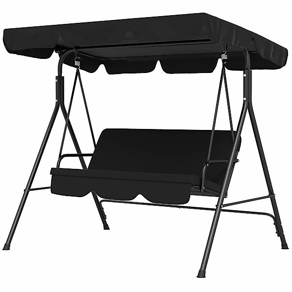 Outsunny Hollywoodschaukel 3-Sitzer Gartenschaukel mit verstellbarem Dach, günstig online kaufen