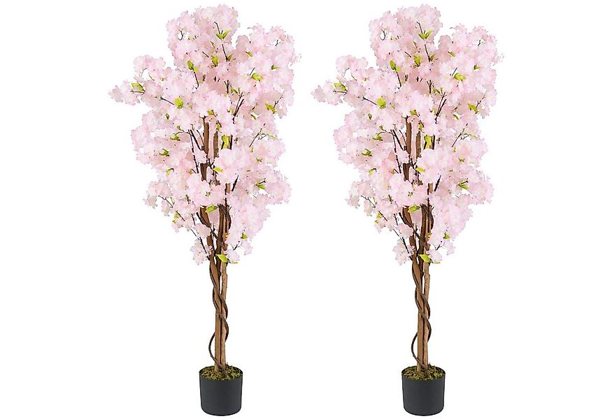 Kunstbaum Kirschblütenbaum, COSTWAY, Höhe 150 cm, Kunstbaum mit Blüten 150C günstig online kaufen