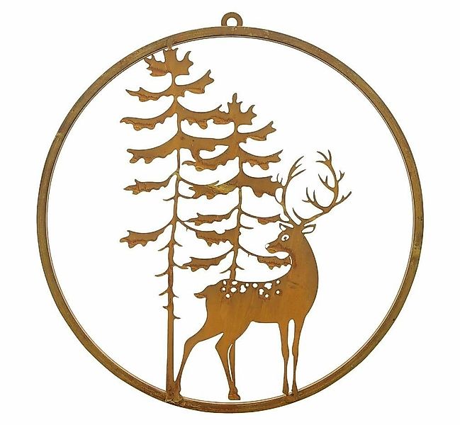 Home-trends24.de Dekohänger Hirsch Wald Rost Hänger Wand Deko Edel Winter M günstig online kaufen