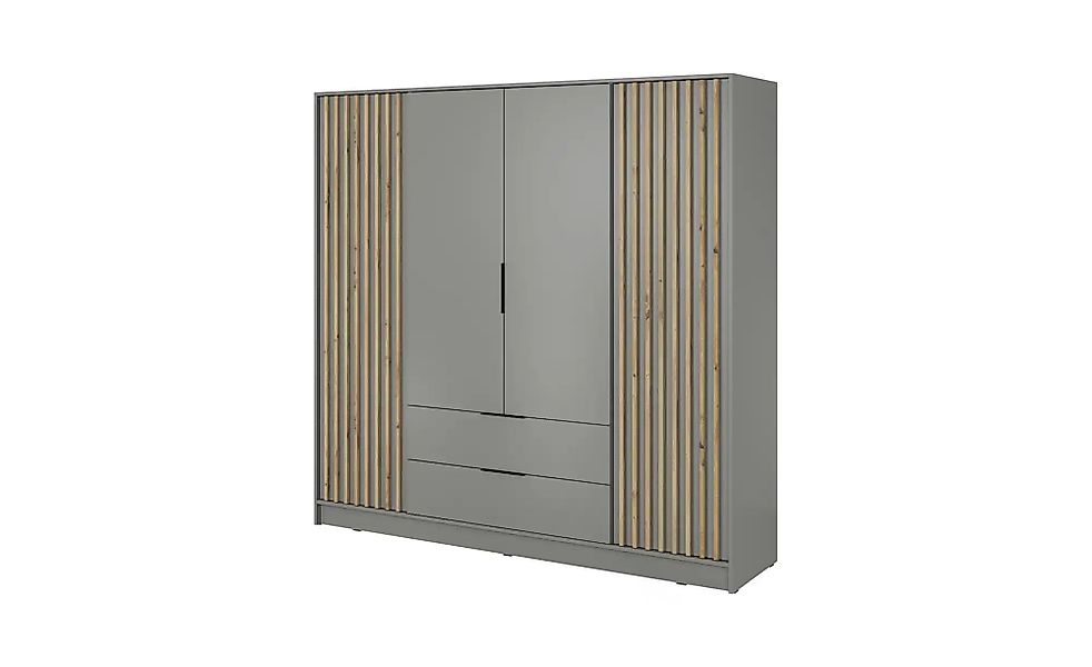 Drehtürenschrank  Nelly ¦ grau ¦ Maße (cm): B: 206 H: 200 Schränke > Kleide günstig online kaufen